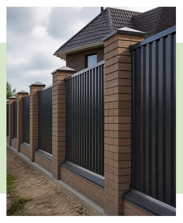 Забор с кирпичными столбами в Ртищеве по цене от 8683 р. | ЗаборЭксеперт-Ртщ